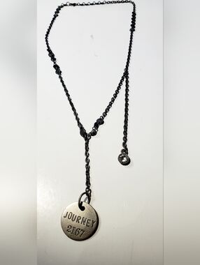 Black Pendant Y-Necklace with Crystal Accent - Brand One Of A Kind